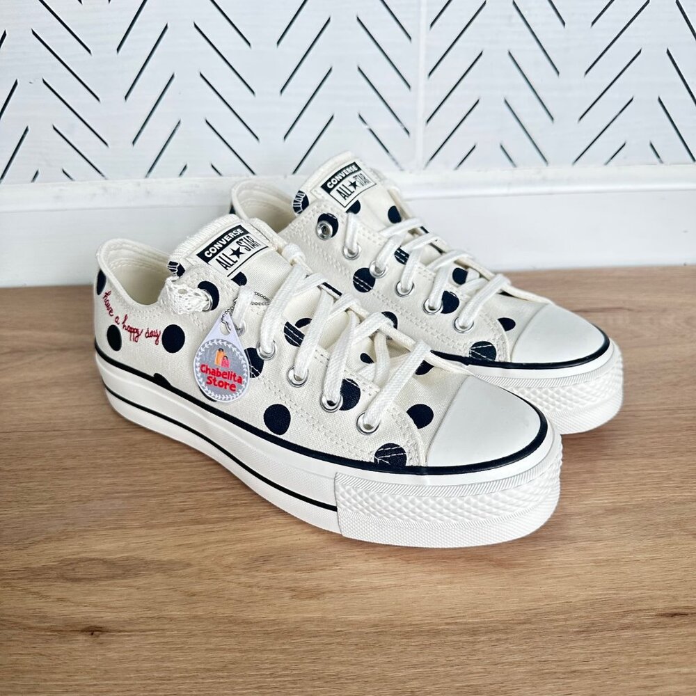 ✨Converse Chuck Taylor Lift Platform Polka Dots 7.5 Womens Shoes Sneaker A10689C - Picture 8 of 12